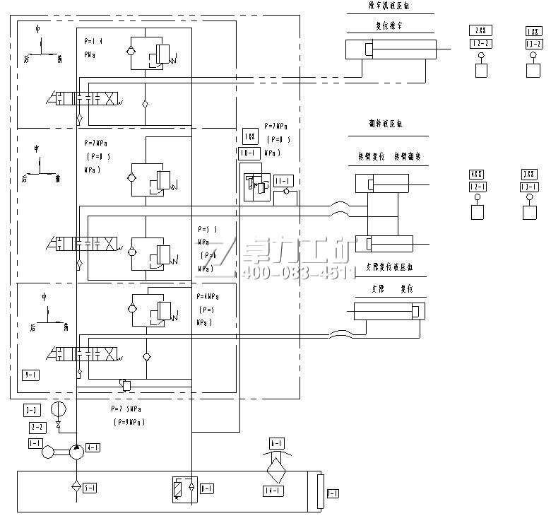 FGY型1噸、1.5噸高位翻車(chē)機(jī)液壓系統(tǒng)原理圖